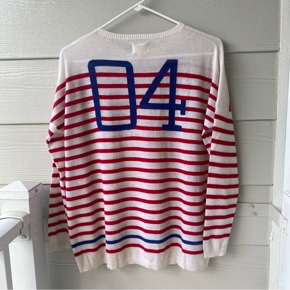 SUNDRY Red White & Blue Striped Cashmere Sweater Number 04 - Picture 4 of 8